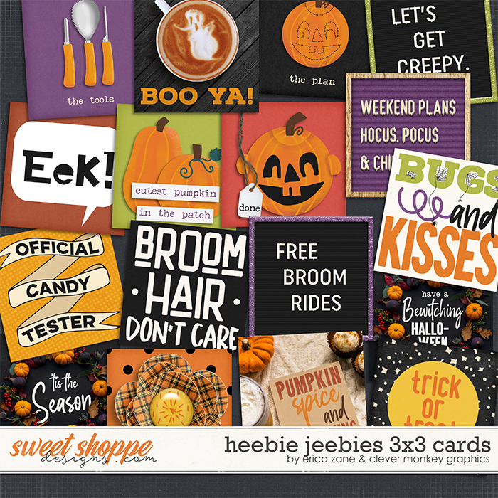 Heebie Jeebies: 3x3 Cards by Erica Zane & Clever Monkey Graphics