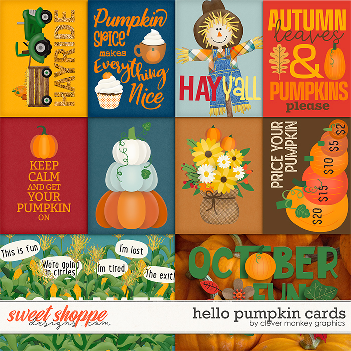 Hello Pumpkin Cards by Clever Monkey Graphics 