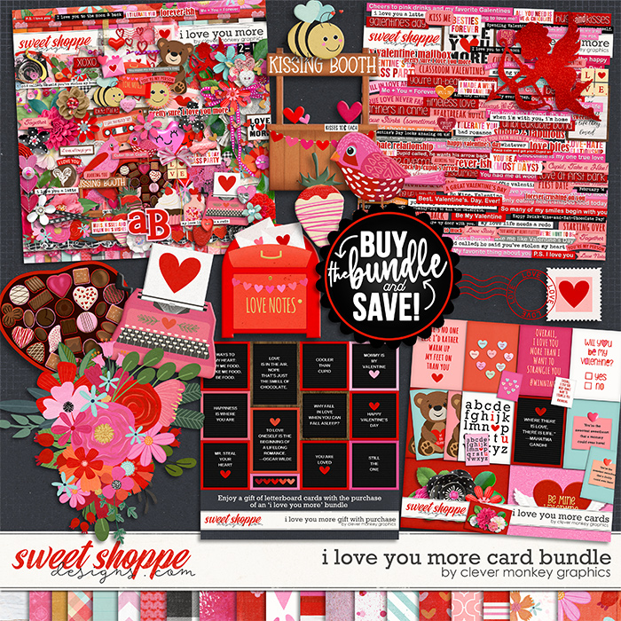 I Love You More Card Bundle by Clever Monkey Graphics 