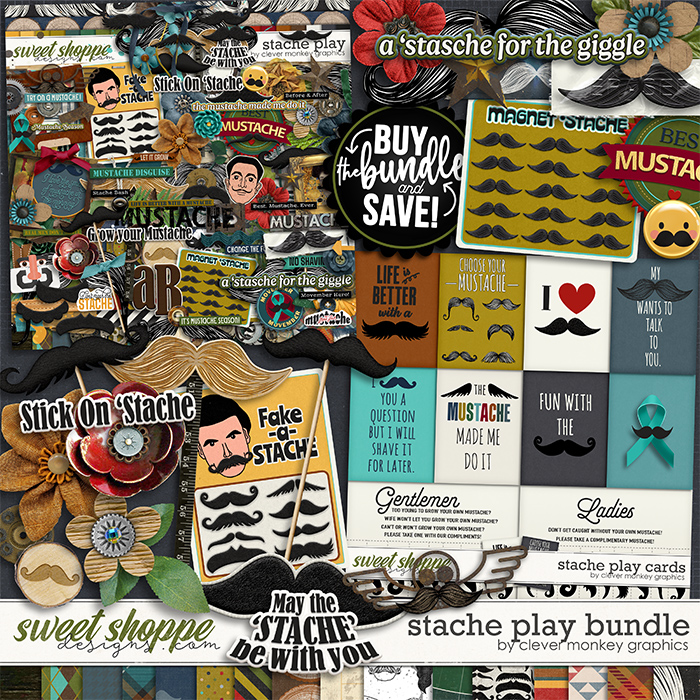 Stache Play Bundle by Clever Monkey Graphics