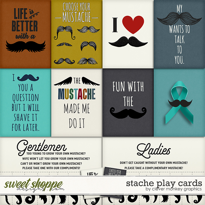 Stache Play Cards by Clever Monkey Graphics 