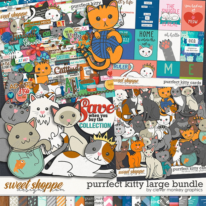 Purrfect Kitty Large Bundle by Clever Monkey Graphics 