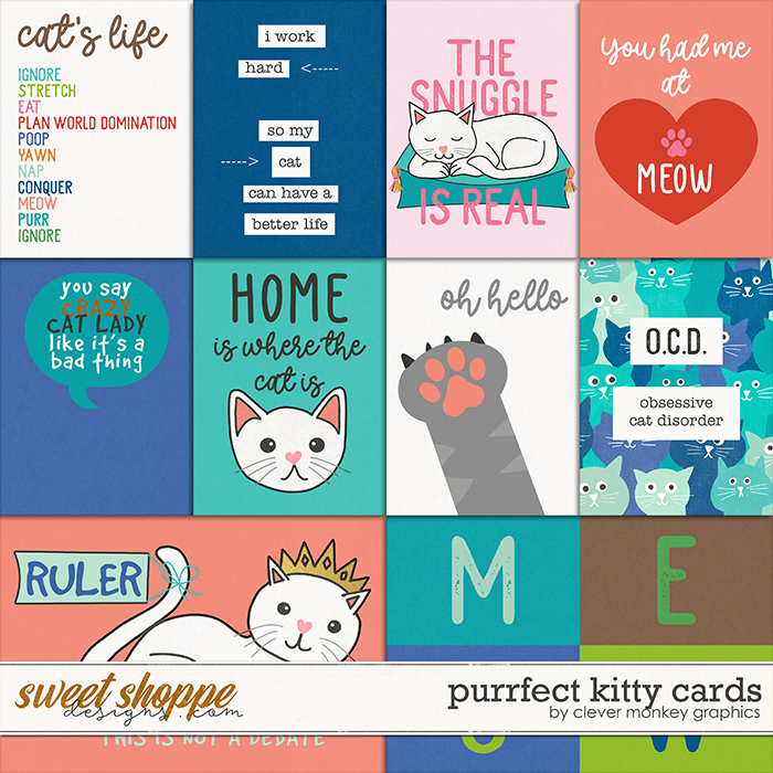 Purrfect Kitty Cards by Clever Monkey Graphics 