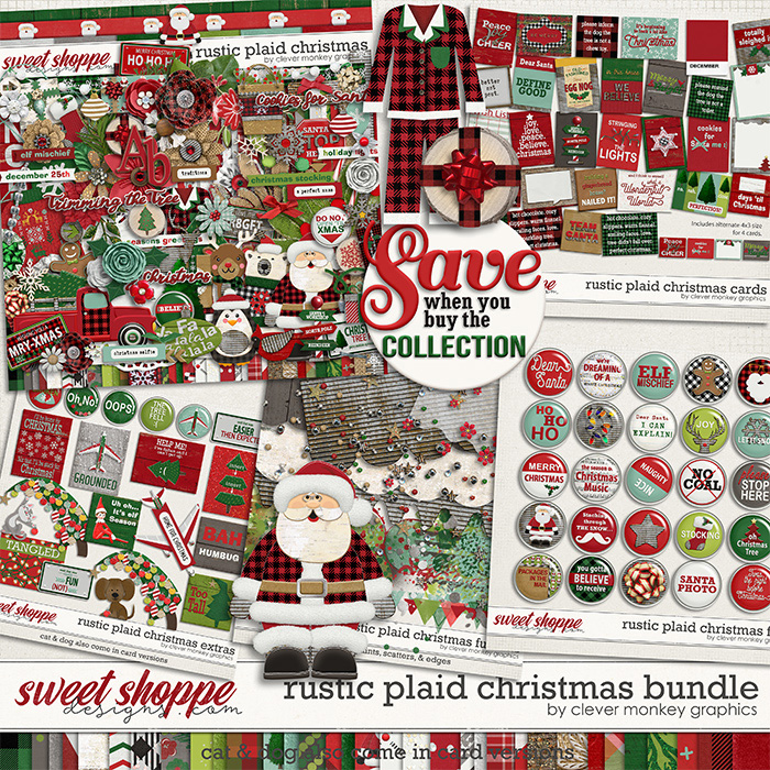 Rustic Plaid Christmas Bundle By Clever Monkey Graphics