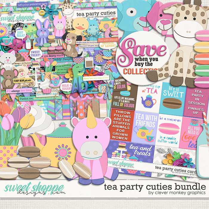 Tea Party Cuties Bundle by Clever Monkey Graphics 