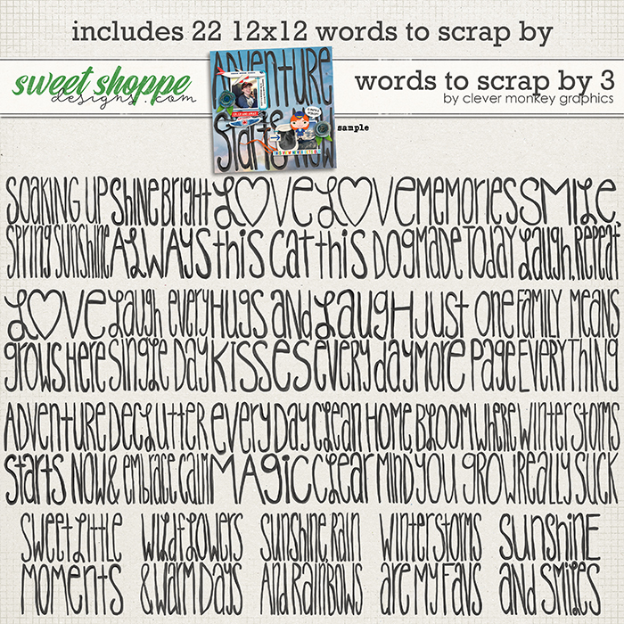 Words to Scrap By 3 by Clever Monkey Graphics