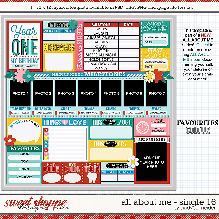 Cindy's Layered Templates - All About Me: Single 16 by Cindy Schneider