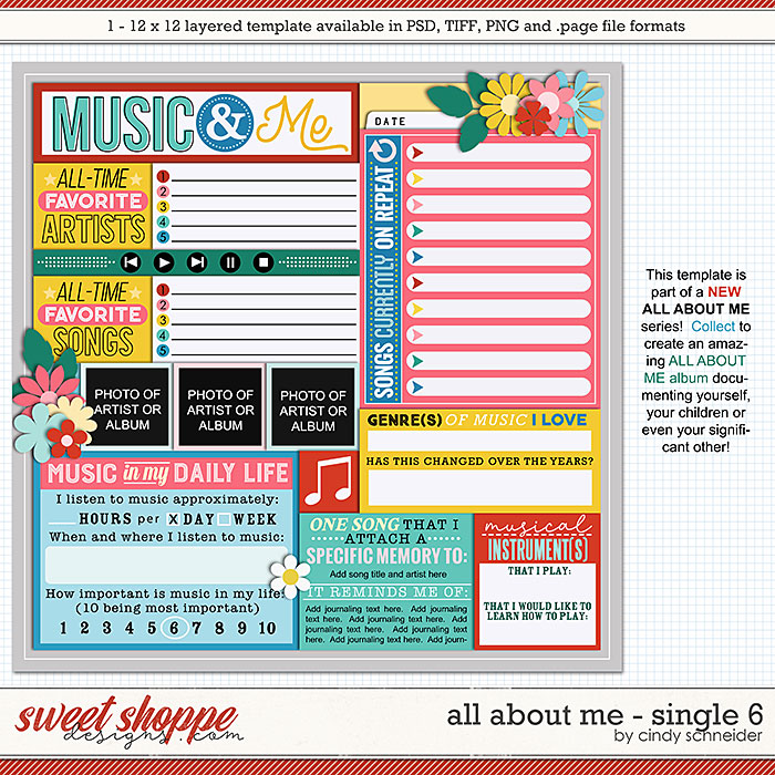 Cindy's Layered Templates - All About Me: Single 6 by Cindy Schneider