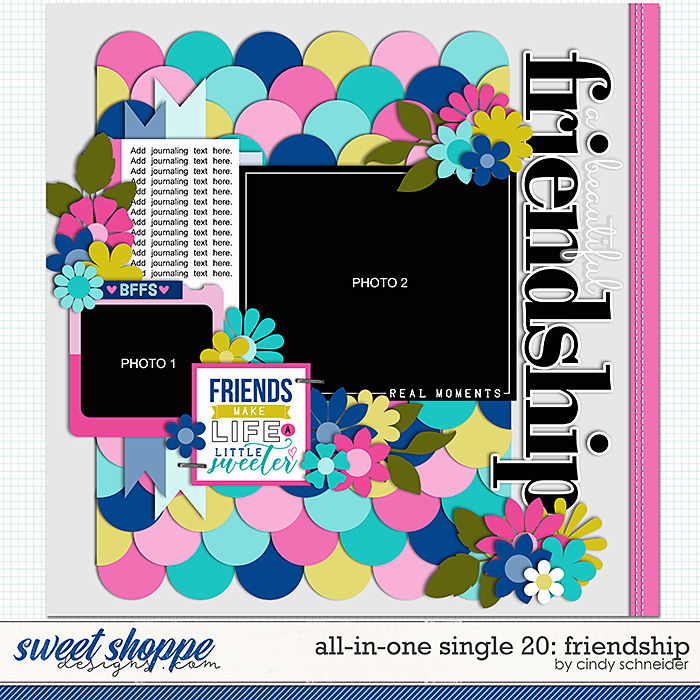 Cindy's Layered Templates - All in One Single 20: Friendship by Cindy Schneider