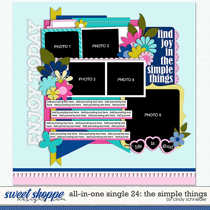 Cindy's Layered Templates - All In One Single 24: The Simple Things by Cindy Schneider