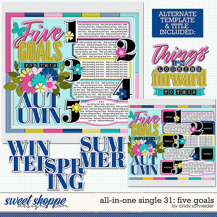 Cindy's Layered Templates - All In One Single 31: Five Goals by Cindy Schneider