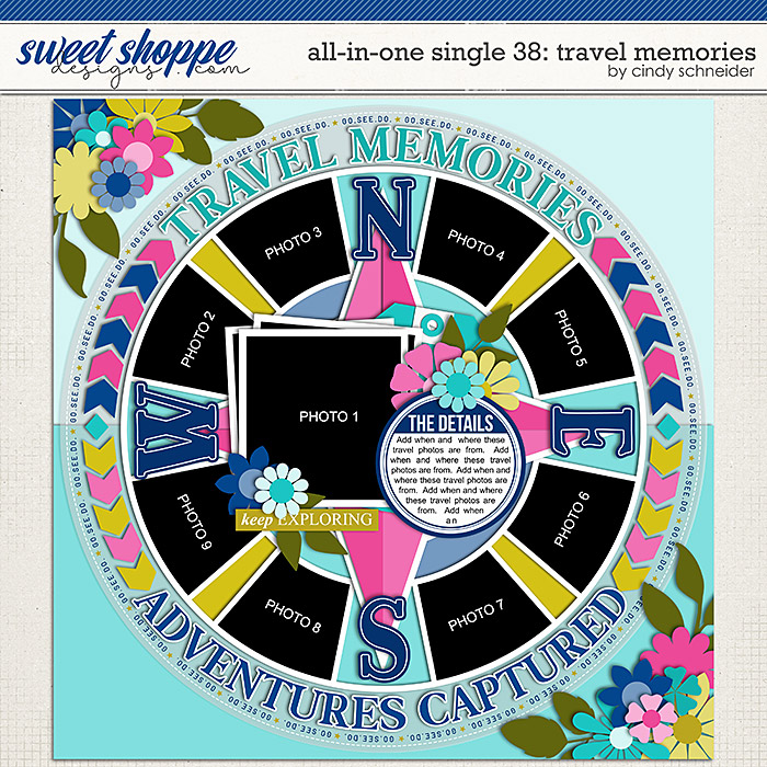Cindy's Layered Templates - All In One Single 38: Travel Memories by Cindy Schneider