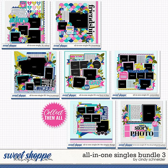Cindy's Layered Templates - All in One Singles Bundle 3 by Cindy Schneider