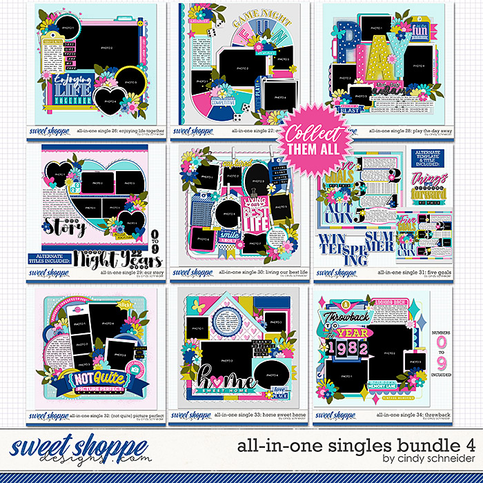 Cindy's Layered Templates - All in One Singles Bundle 4 by Cindy Schneider