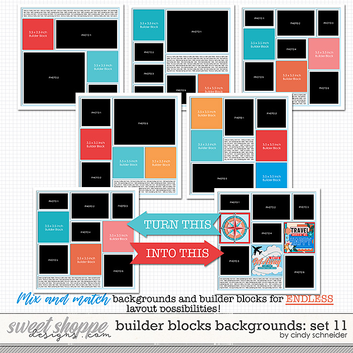 Cindy's Layered Templates - Builder Block Backgrounds: Set 11 by Cindy Schneider