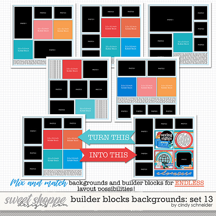 Cindy's Layered Templates - Builder Block Backgrounds: Set 13 by Cindy Schneider