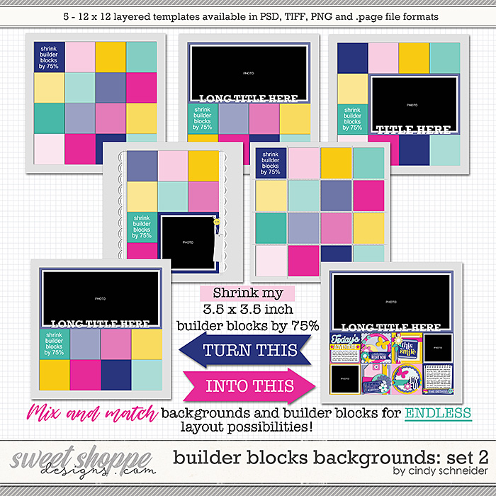 Cindy's Layered Templates - Builder Blocks Backgrounds: Set 2 by Cindy Schneider