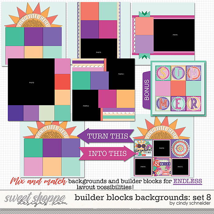 Cindy's Layered Templates - Builder Block Backgrounds: Set 8 by Cindy Schneider
