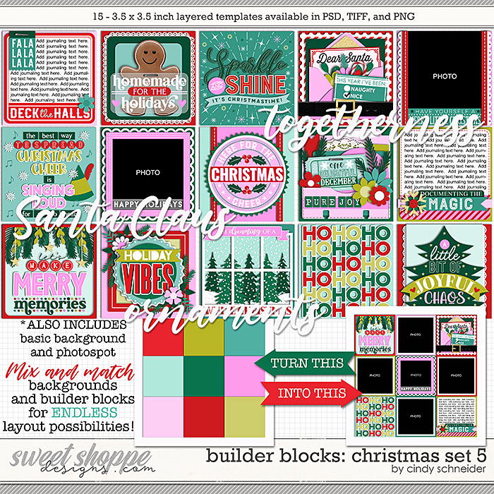 Cindy's Layered Templates - Builder Blocks: Christmas Set 5 by Cindy Schneider
