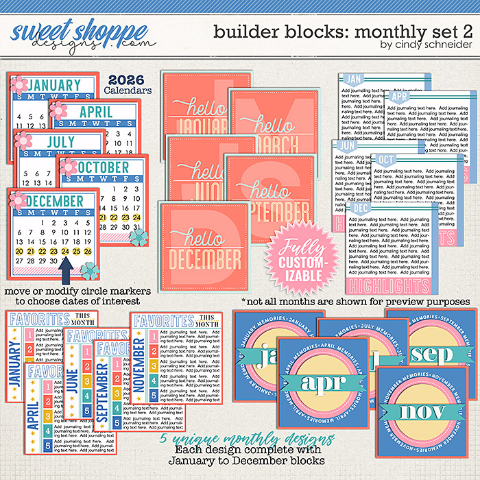 Cindy's Layered Templates - Builder Blocks: Monthly Set 2 by Cindy Schneider