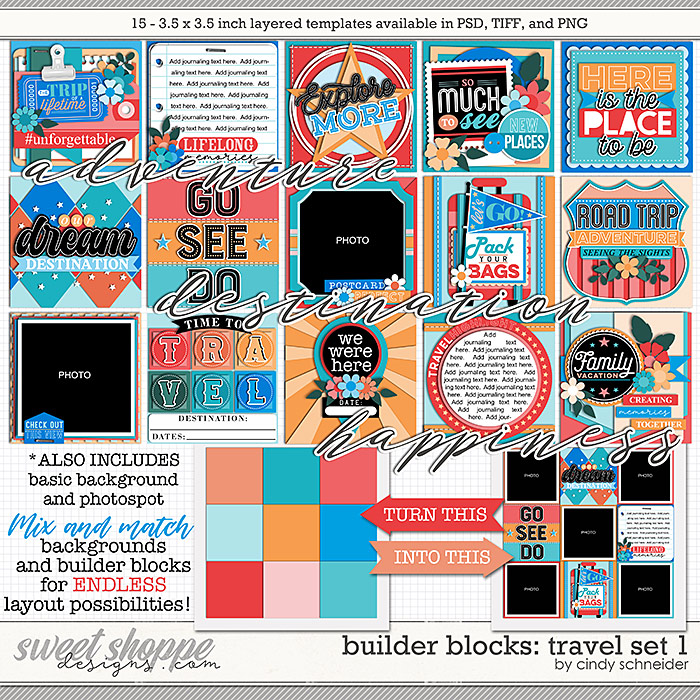 Cindy's Layered Templates - Builder Blocks: Travel Set 1 by Cindy Schneider