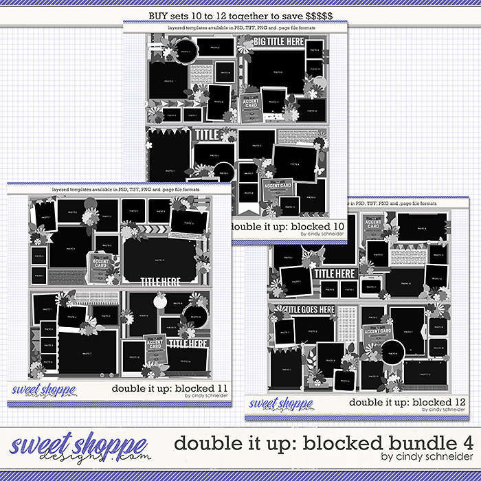 Cindy's Layered Templates - Double It Up: Blocked Bundle 4 by Cindy Schneider