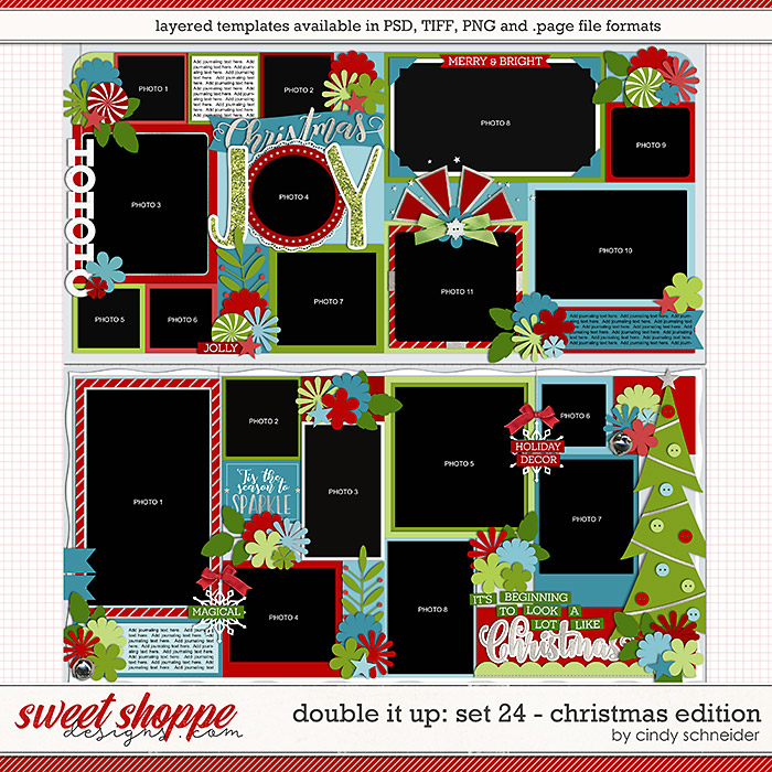 Cindy's Layered Templates - Double It Up Set 24: Christmas Edition by Cindy Schneider Cindy's Layered Templates - Double It Up Set 24: Christmas Edition by Cindy Schneider