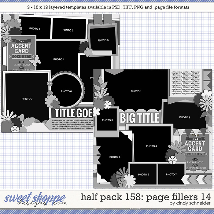 Cindy's Layered Templates - Half Pack 158: Page Fillers 14 by Cindy Schneider