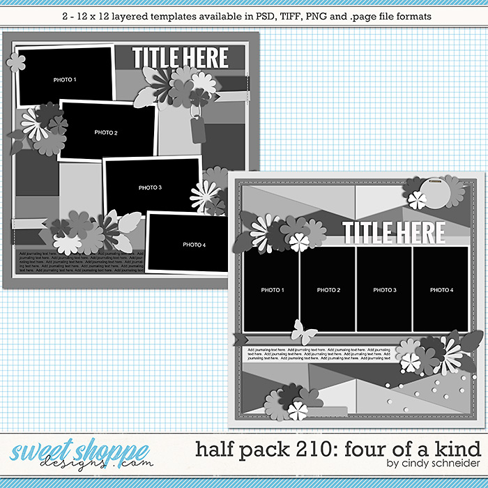 Cindy's Layered Templates - Half Pack 210: Four of a Kind by Cindy Schneider
