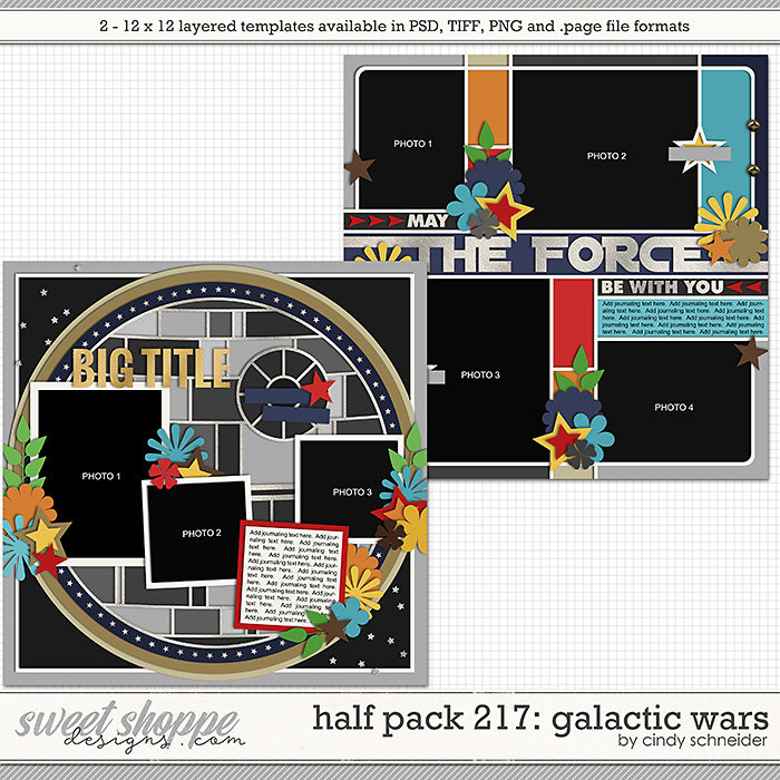Cindy's Layered Templates - Half Pack 217: Galactic Wars by Cindy Schneider