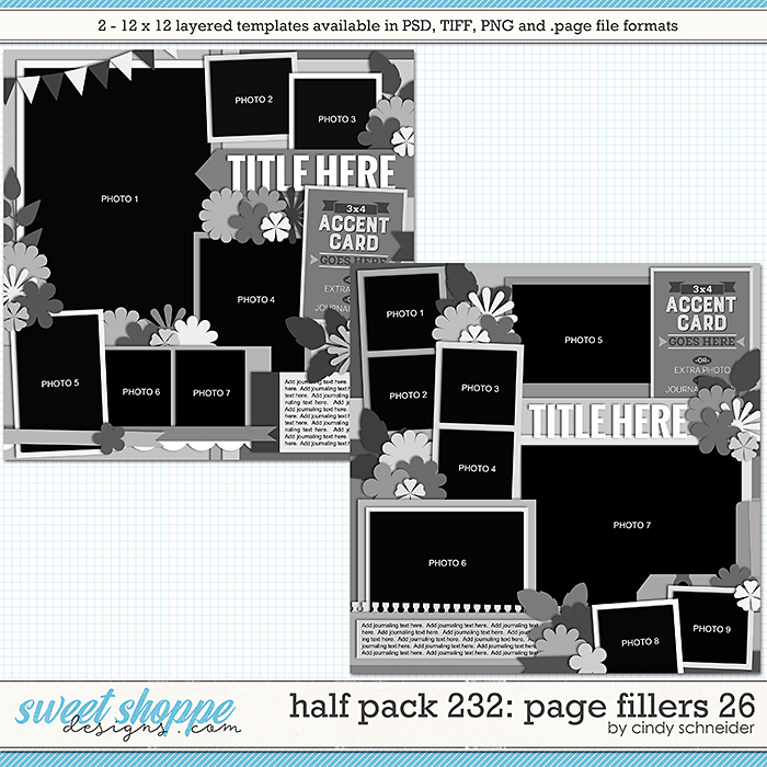 Cindy's Layered Templates - Half Pack 232: Page Fillers 26 by Cindy Schneider