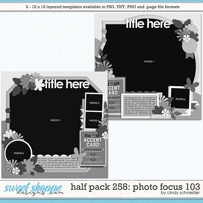 Cindy's Layered Templates - Half Pack 258: Photo Focus 103 by Cindy Schneider