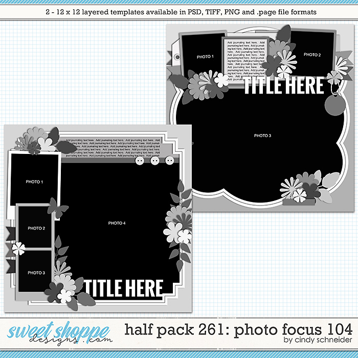 Cindy's Layered Templates - Half Pack 261: Photo Focus 104 by Cindy Schneider