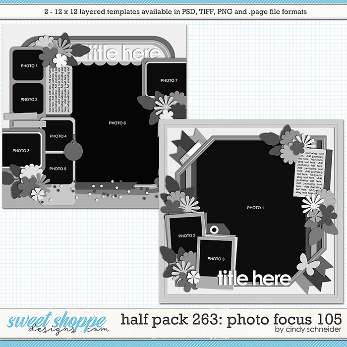 Cindy's Layered Templates - Half Pack 263: Photo Focus 105 by Cindy Schneider