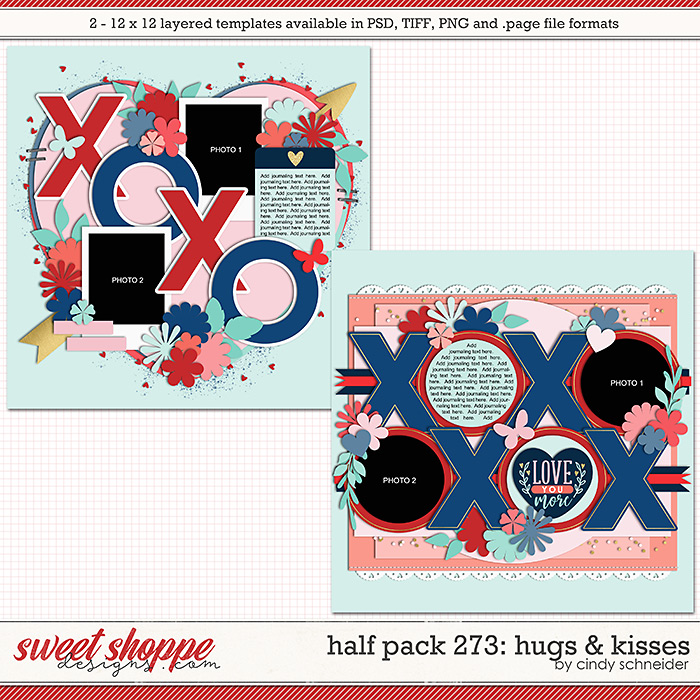 Cindy's Layered Templates - Half Pack 273: Hugs & Kisses by Cindy Schneider