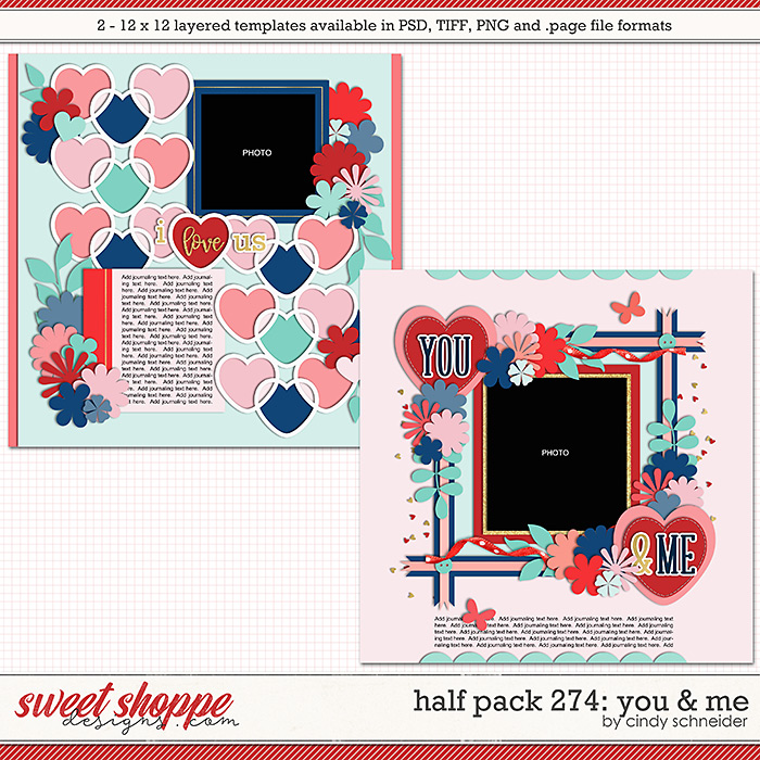 Cindy's Layered Templates - Half Pack 274: You & Me by Cindy Schneider