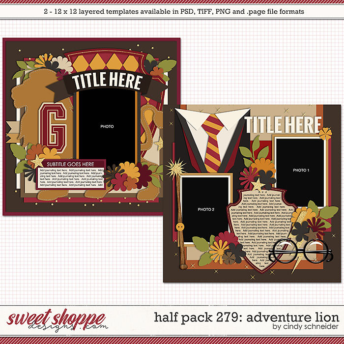 Cindy's Layered Templates - Half Pack 279: Adventure Lion by Cindy Schneider