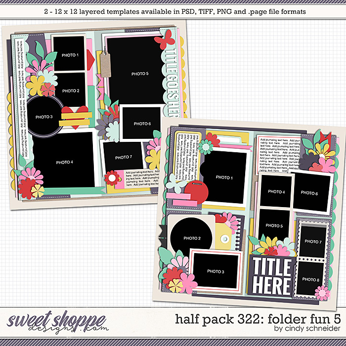 Cindy's Layered Templates - Half Pack 322: Folder Fun 5 by Cindy Schneider