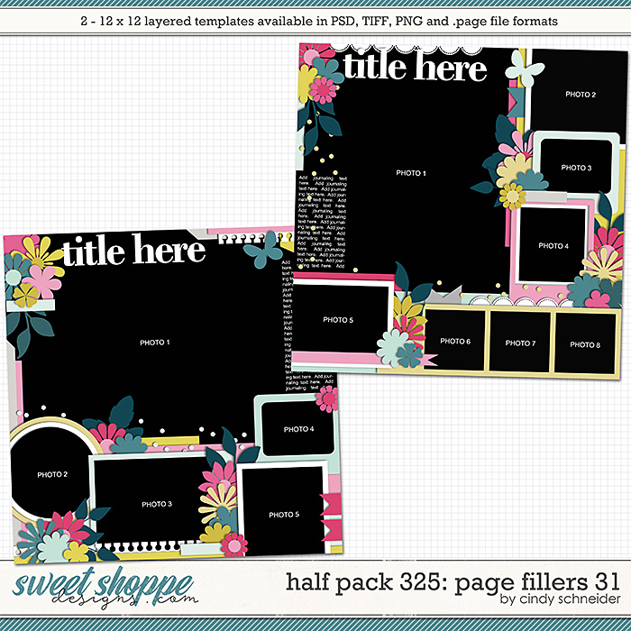 Cindy's Layered Templates - Half Pack 325: Page Fillers 31 by Cindy Schneider