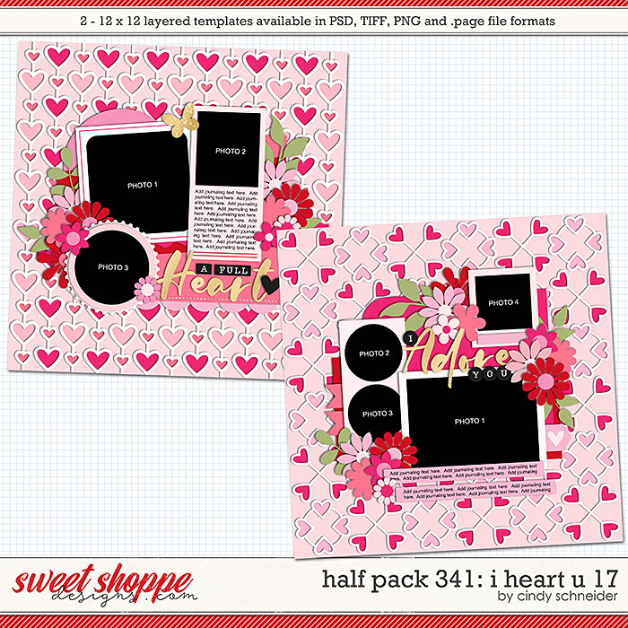 Cindy's Layered Templates - Half Pack 341: I Heart U 17 by Cindy Schneider