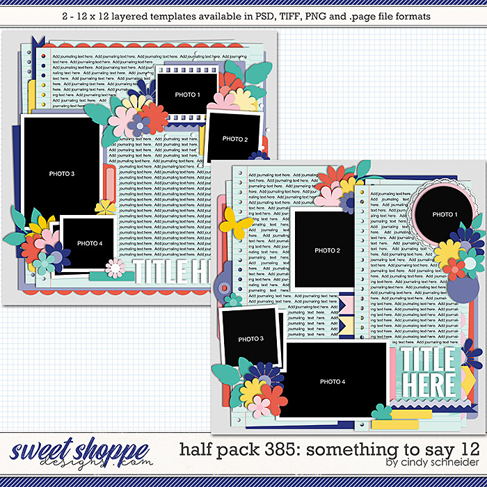 Cindy's Layered Templates - Half Pack 385: Something to Say 12 by Cindy Schneider