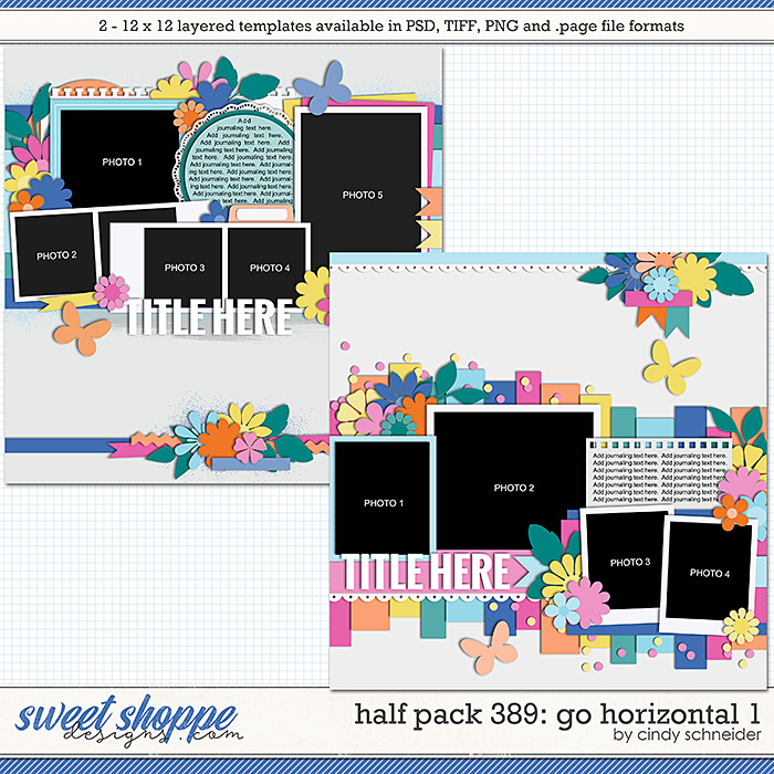 Cindy's Layered Templates - Half Pack 389: Go Horizontal 1 by Cindy Schneider
