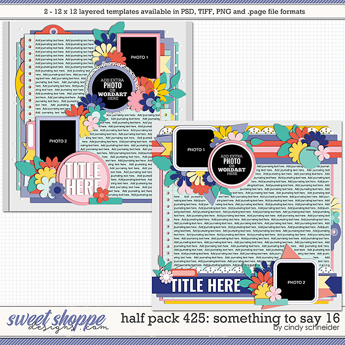 Cindy's Layered Templates - Half Pack 425: Something to Say 16 by Cindy Schneider
