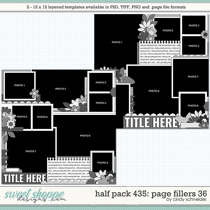 Cindy's Layered Templates - Half Pack 435: Page Fiillers 36 by Cindy Schneider