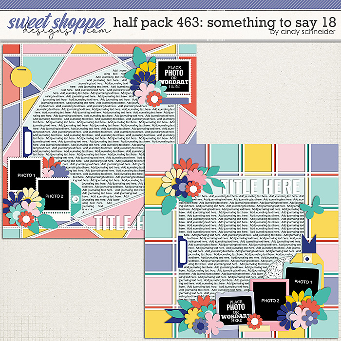Cindy's Layered Templates - Half Pack 463: Something to Say 18 by Cindy Schneider