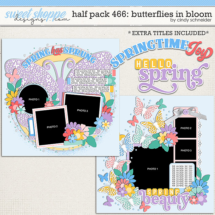 Cindy's Layered Templates - Half Pack 466: Butterflies in Bloom by Cindy Schneider