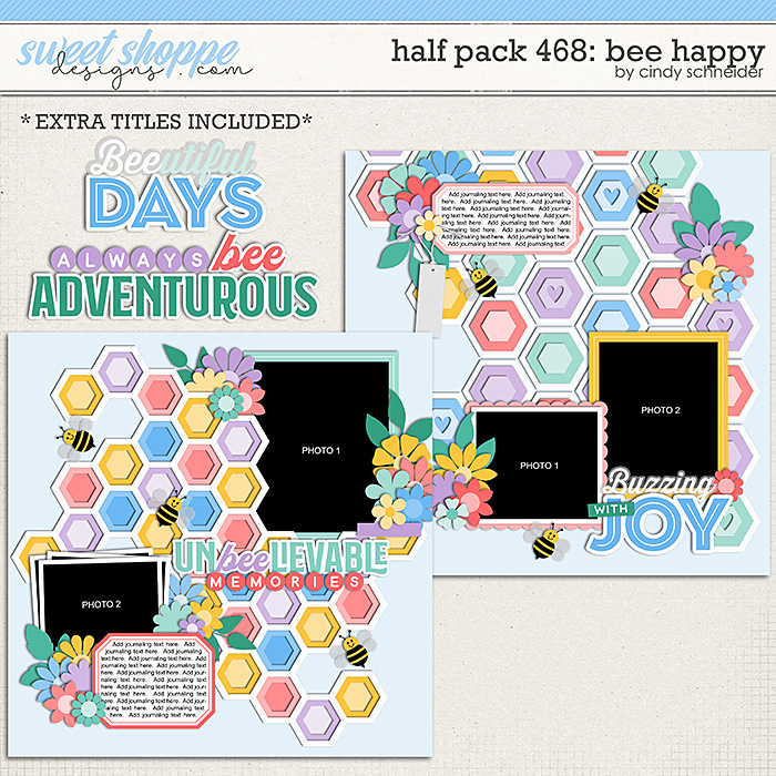Cindy's Layered Templates - Half Pack 468: Bee Happy by Cindy Schneider