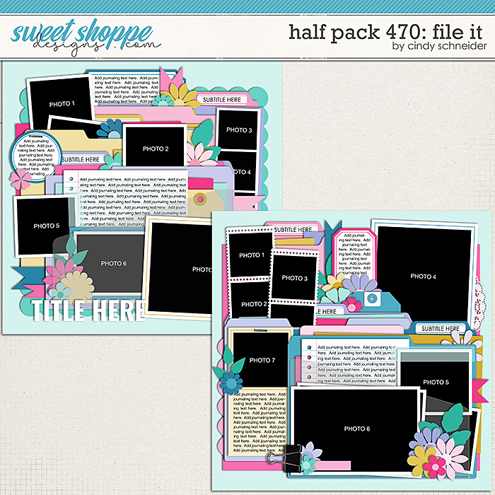 Cindy's Layered Templates - Half Pack 470: File It by Cindy Schneider