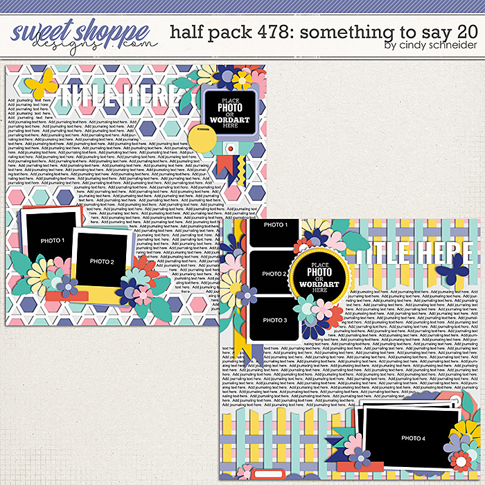Cindy's Layered Templates - Half Pack 478: Something to Say 20 by Cindy Schneider
