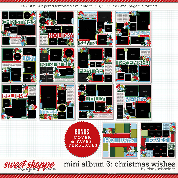 Cindy's Layered Templates - Mini Album 6: Christmas Wishes by Cindy Schneider